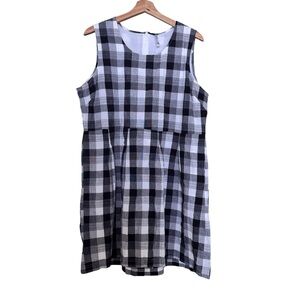 Lulu B Black and White Checkered midi Dress